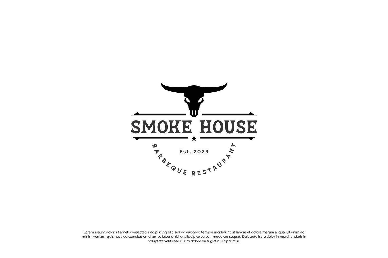 steak huis logo ontwerp. wijnoogst etiket steak huis logo vector. vector