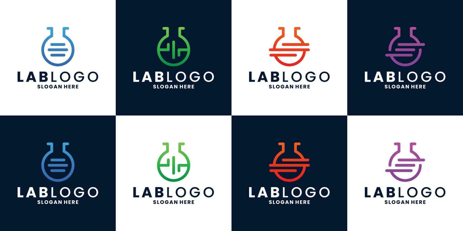 bundel laboratorium logo ontwerp vector