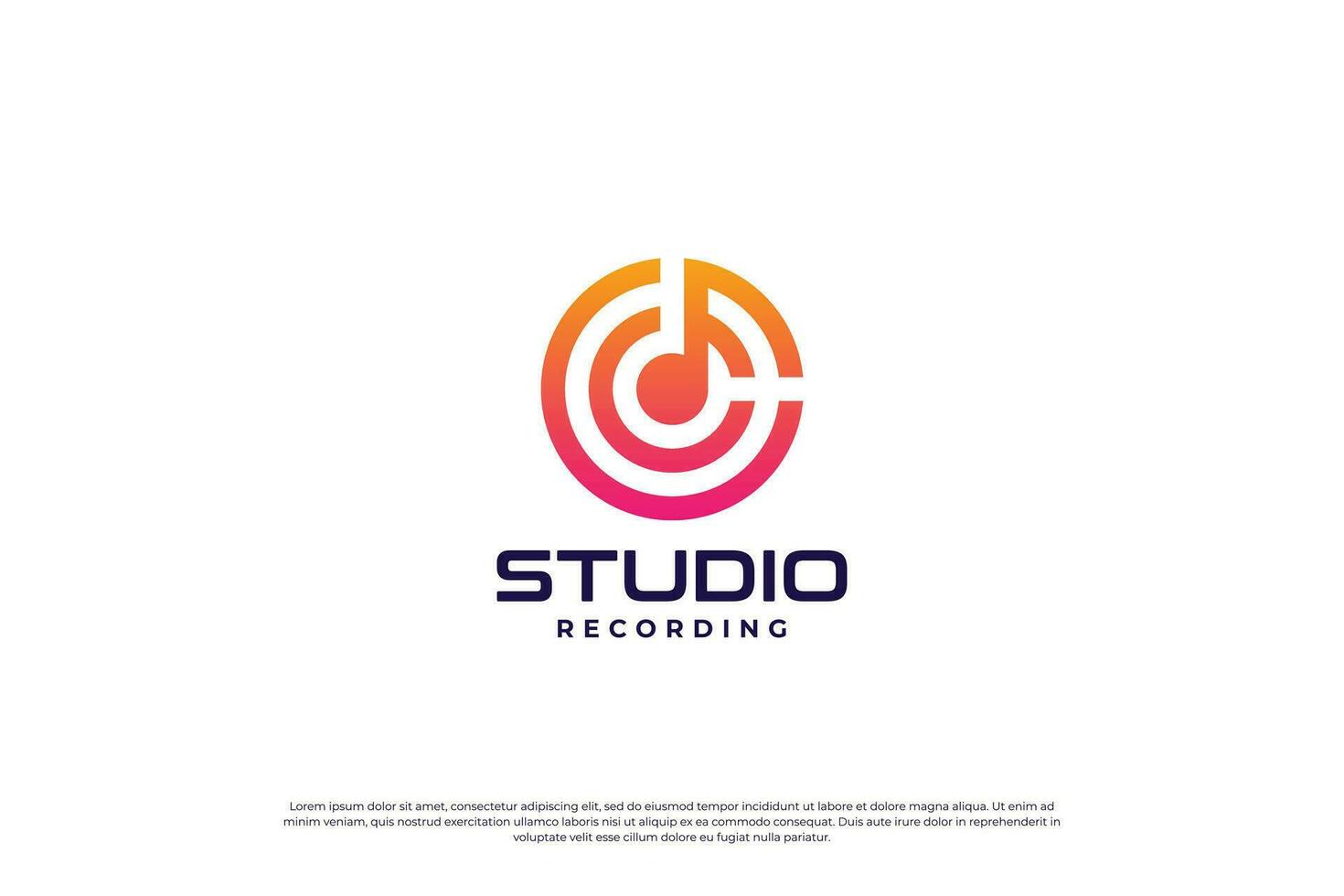 gemakkelijk muziek- studio logo ontwerp sjabloon. vector