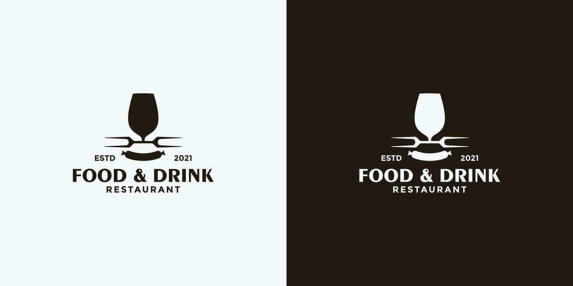 creatief voedsel en drinken logo ontwerp inspiratie voor uw bedrijf restaurant vector