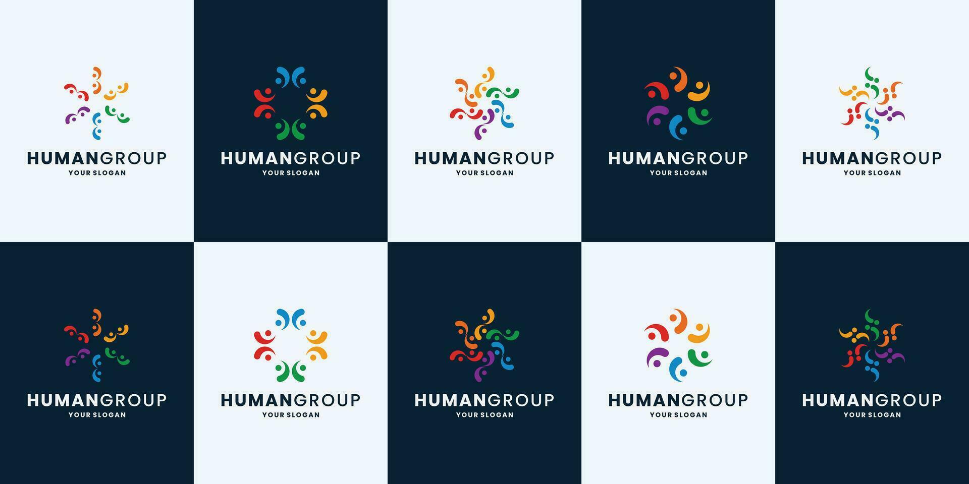 mensen groep, team werk gemeenschap logo ontwerp verzameling vector