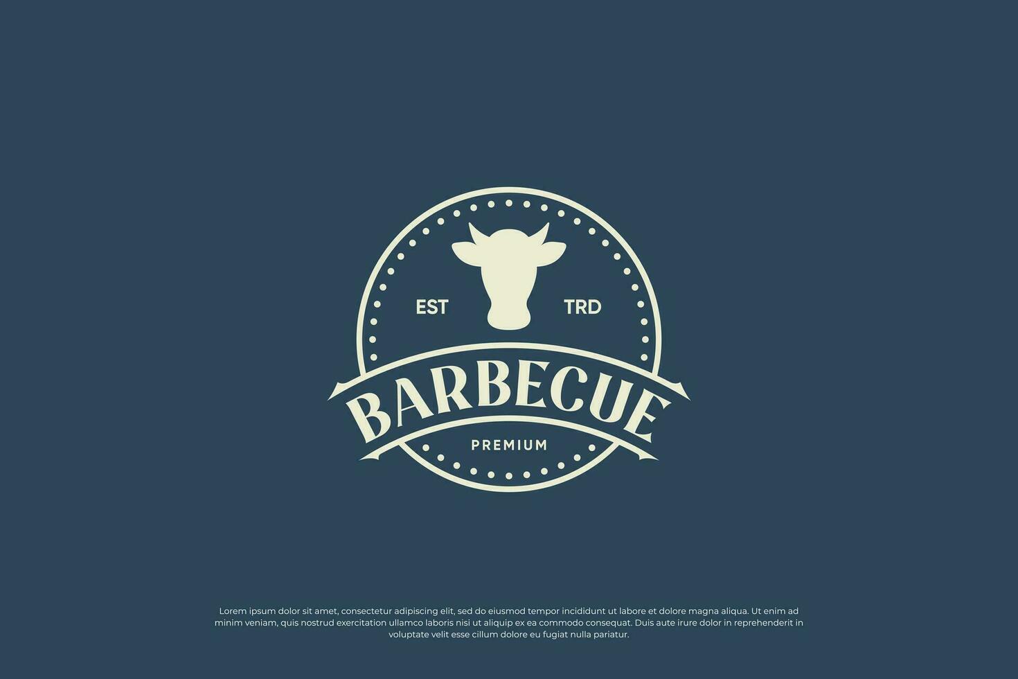 wijnoogst etiket barbecue, logo ontwerp voor restaurant of vlees op te slaan. vector