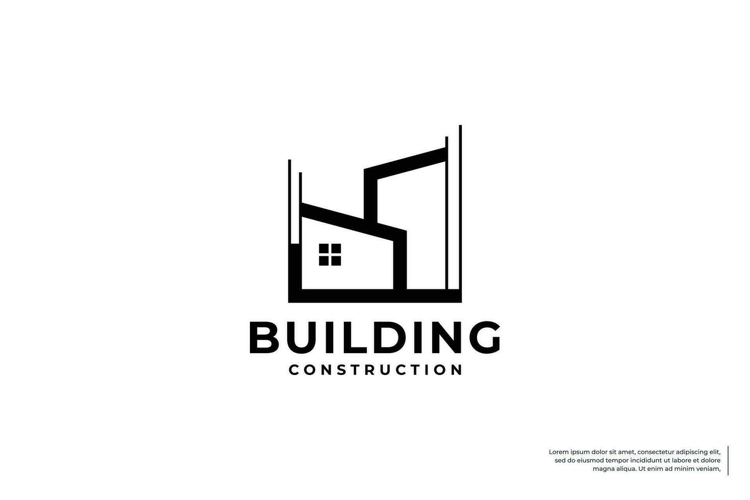 creatief gebouw logo ontwerp. vernieuwing, aannemer logo sjabloon vector