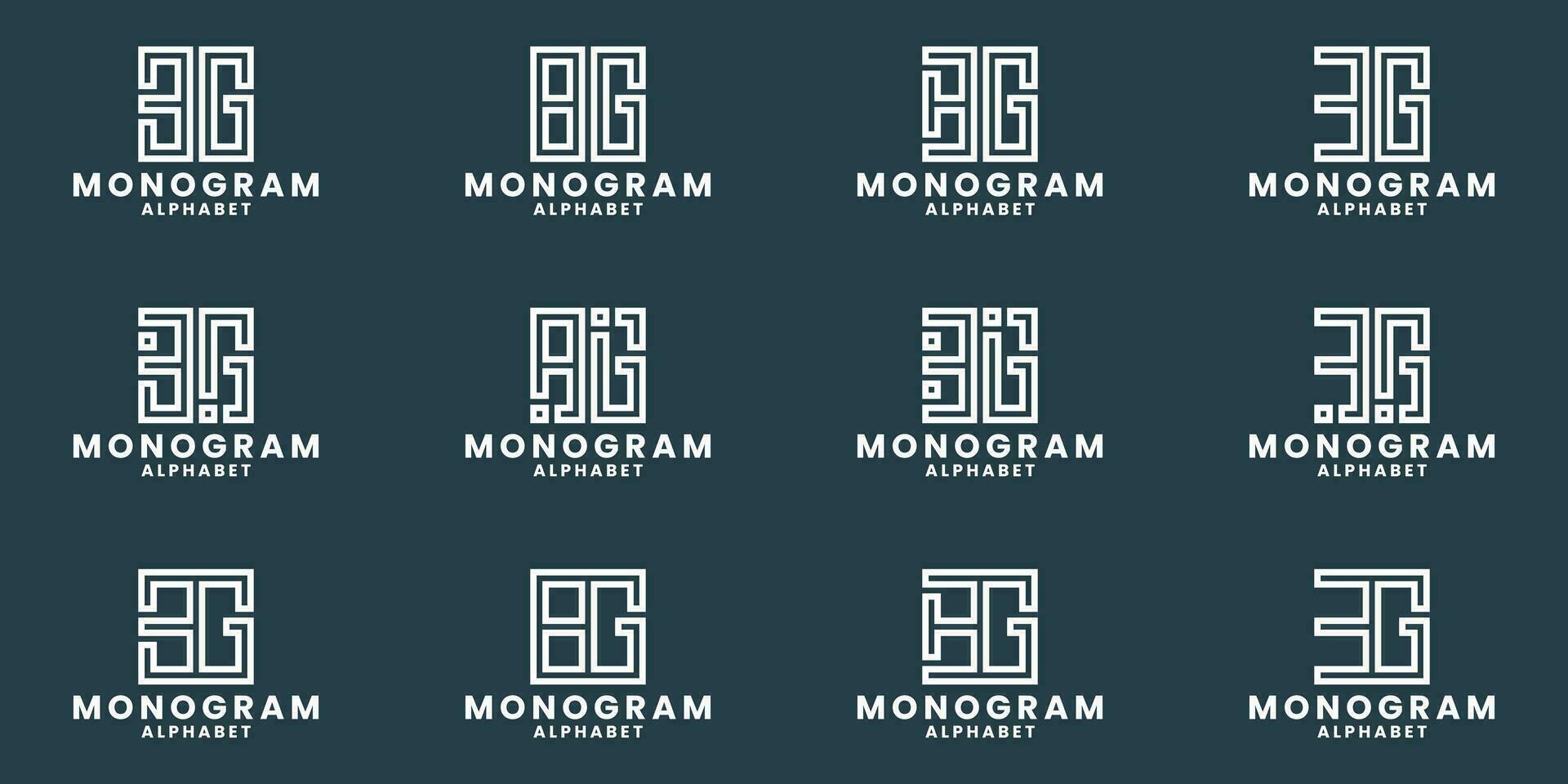 b g logo ontwerp bundel monogram alfabet vector