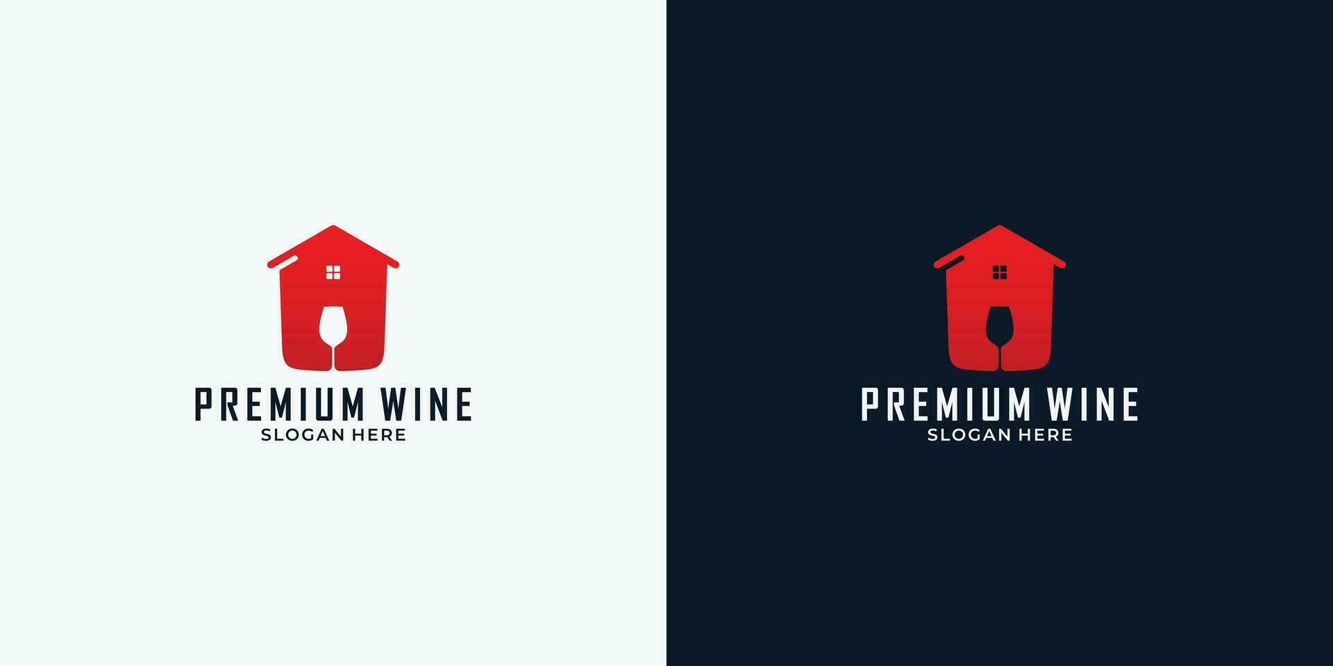 wijn fles huis logo ontwerp met helling kleur voor uw bedrijf, markering, en merk vector