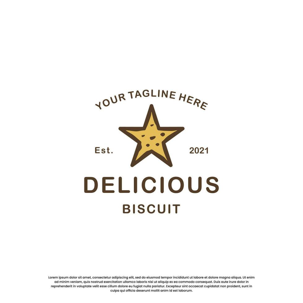 biscuit Product etiket logo ontwerp. biscuit wijnoogst embleem logo. vector