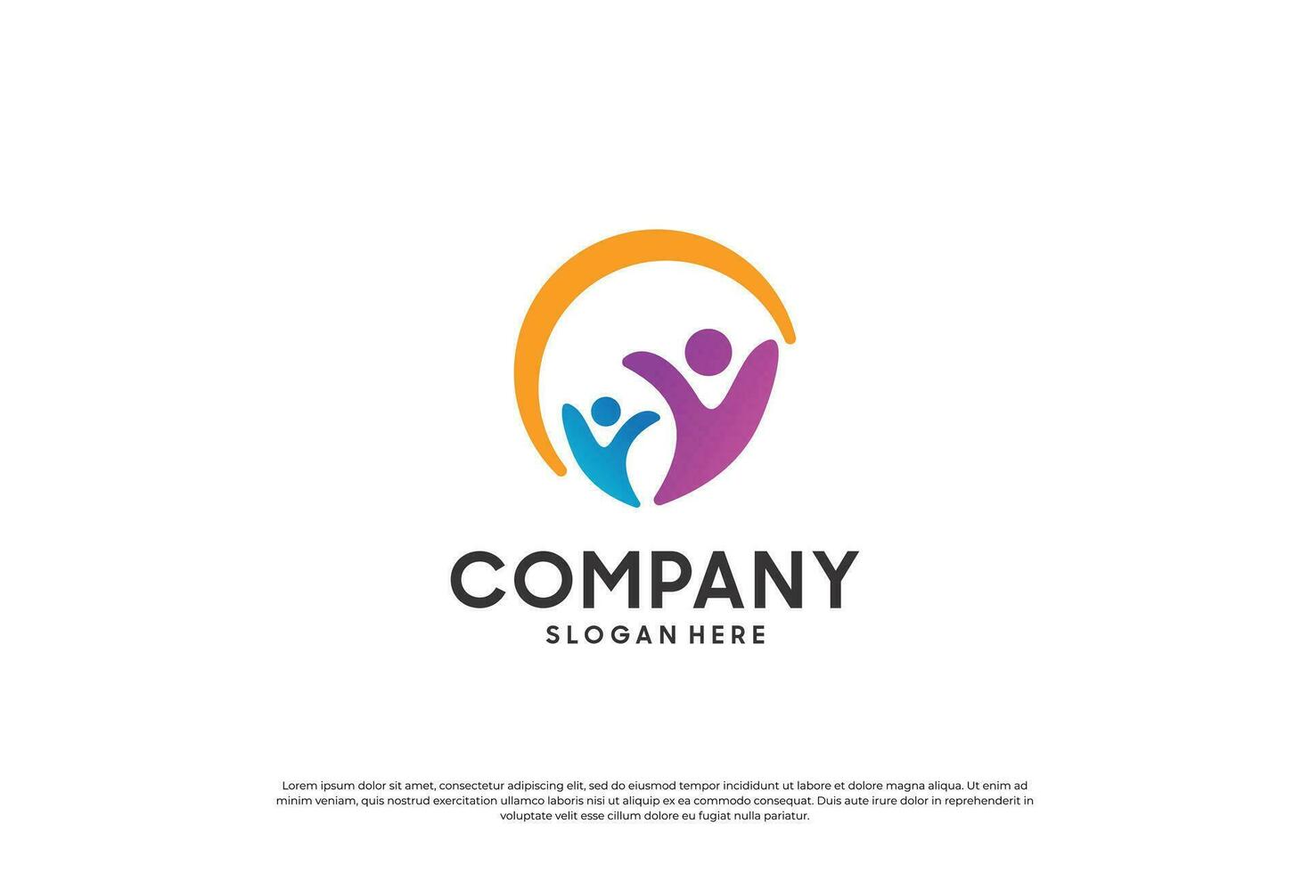 creatief menselijk familie logo ontwerp. vector