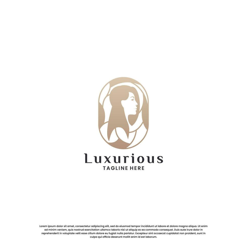 luxe schoonheid salon en spa logo ontwerp inspiratie vector