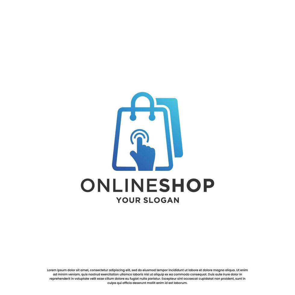 online boodschappen doen logo ontwerp. snel boodschappen doen op te slaan logo sjabloon vector