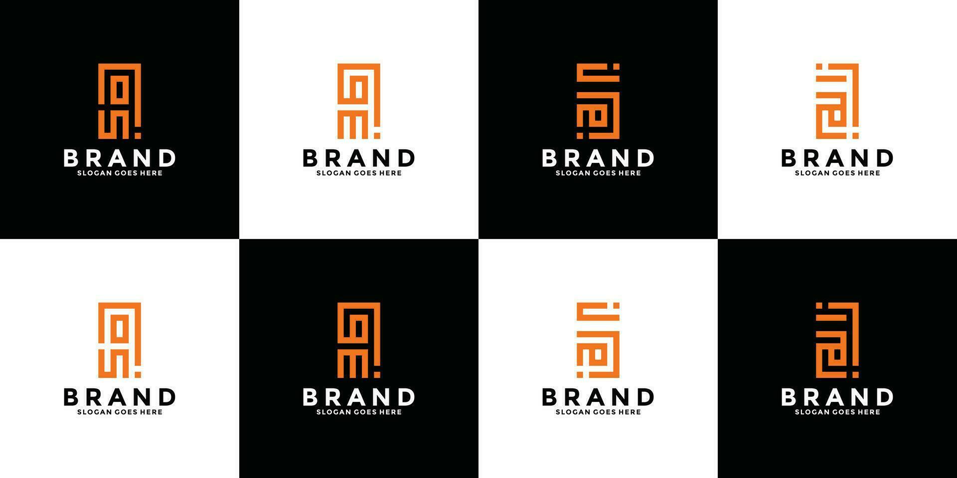 bundel monogram brief een logo ontwerp voor uw merk vector