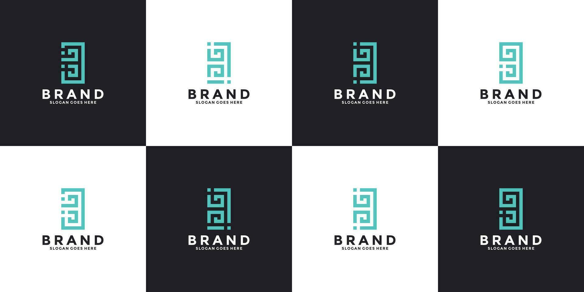 bundel brief b monogram logo ontwerp vector