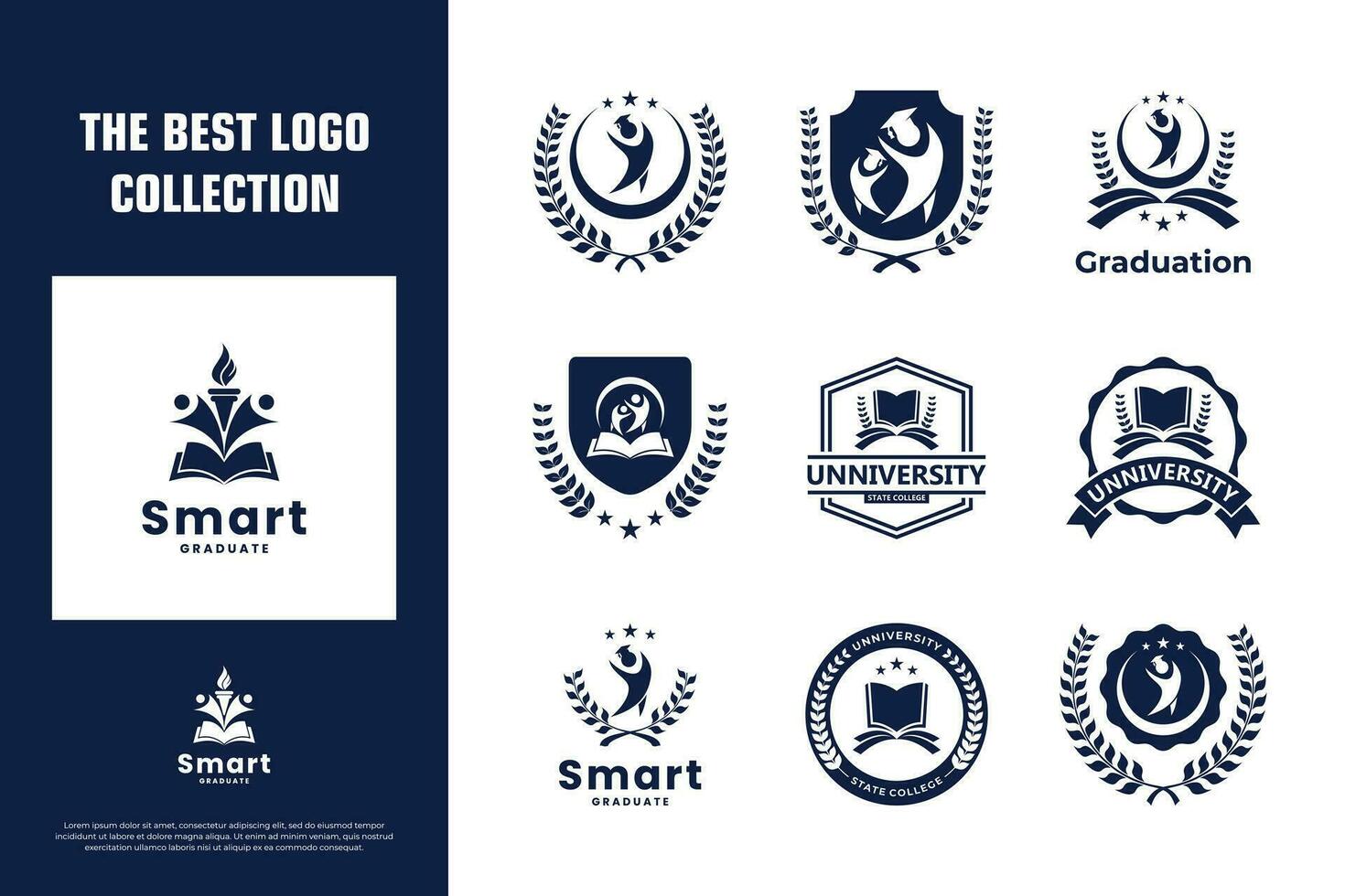 verzameling van college embleem logo ontwerp vector