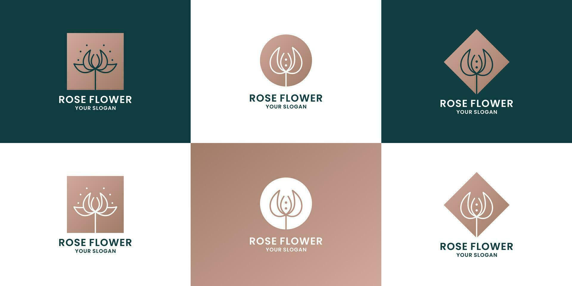 luxe reeën bloem logo ontwerp voor bloemist vector