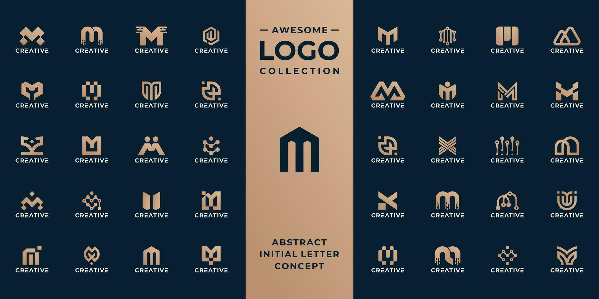 reeks van brief m logo, logo m, eerste m symbool vector