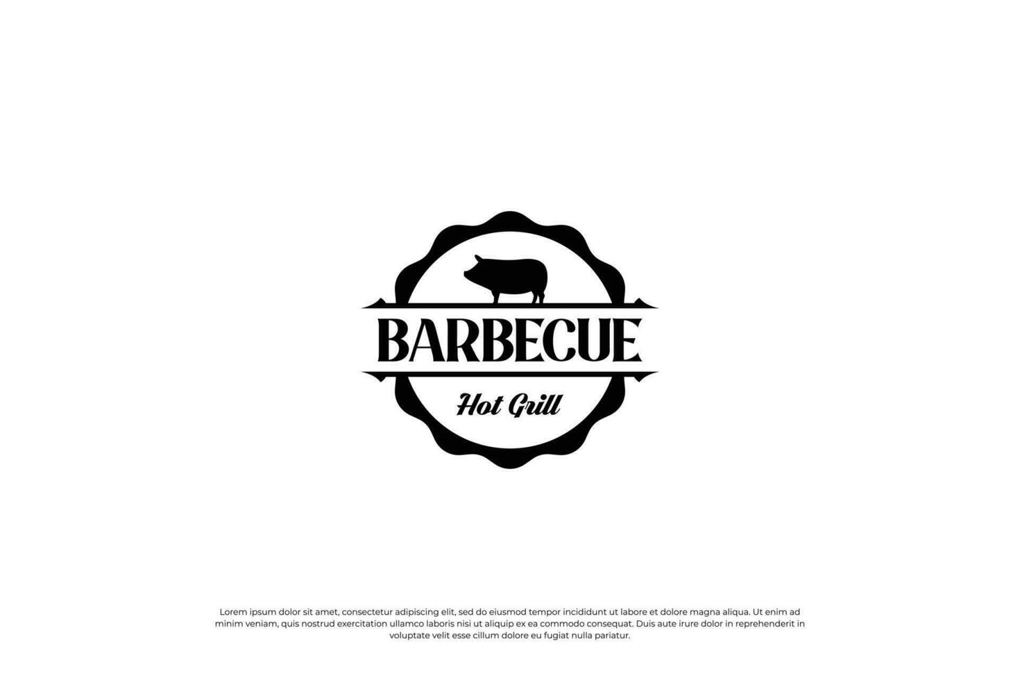 barbecue restaurant embleem logo ontwerp. rooster en bar insigne sjabloon. vector