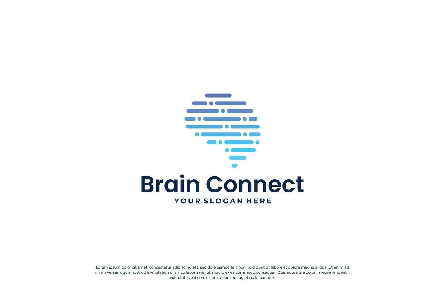 digitaal menselijk hersenen verbinding logo ontwerp. vector