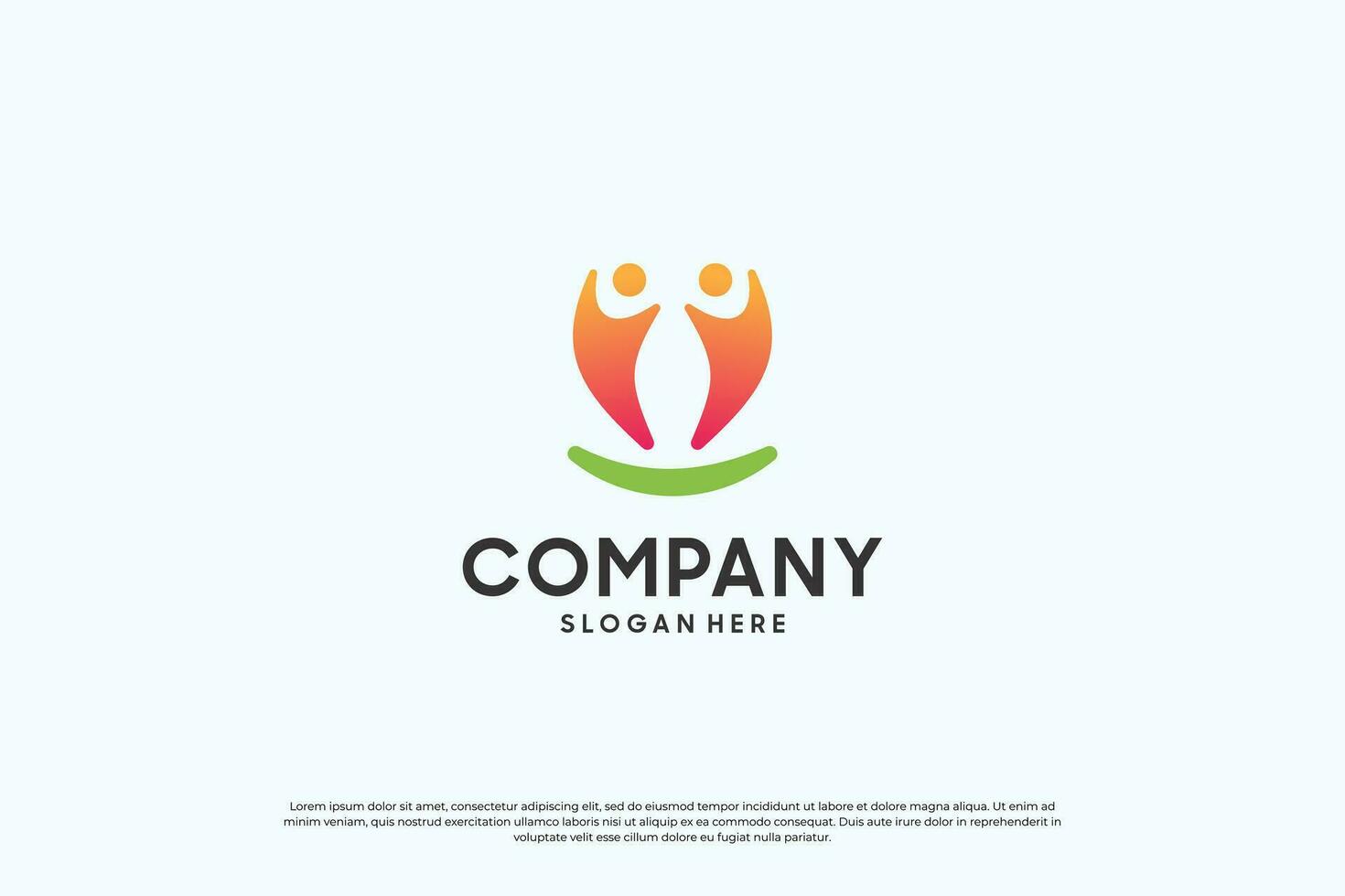 creatief kleurrijk menselijk eenheid logo ontwerp. vector