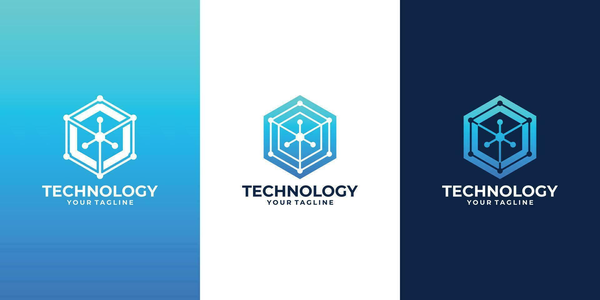 abstract technologie zeshoek vorm logo ontwerp inspiratie. vector