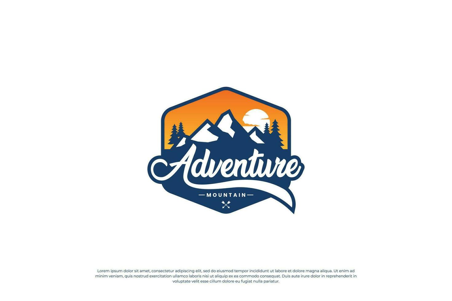 berg avontuur logo ontwerp. berg exploratie insigne sjabloon. vector