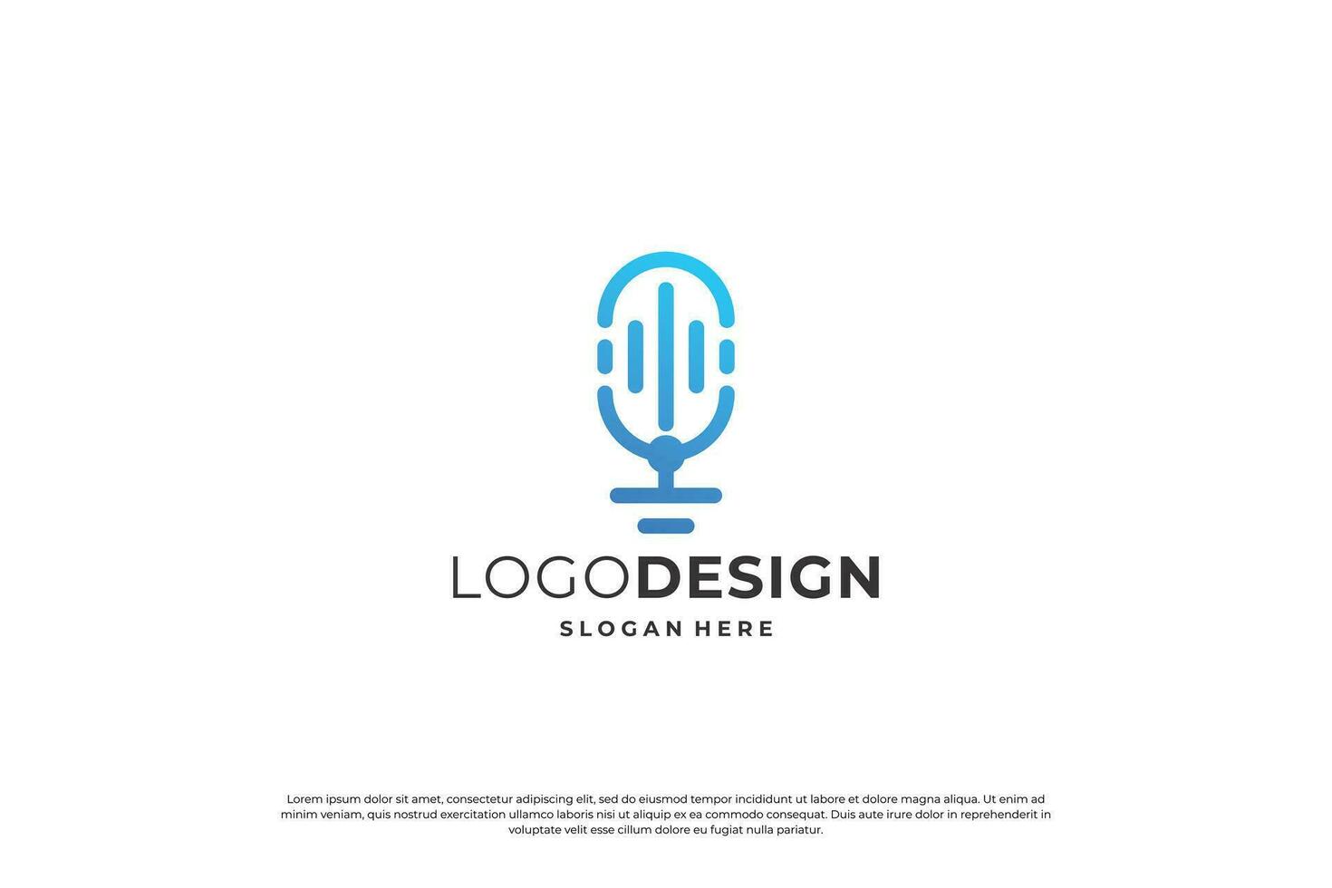 creatief podcast logo ontwerp. minimalistische podcast logo concept. vector