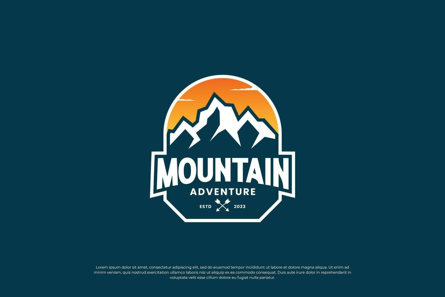 berg exploratie logo ontwerp. berg reizen embleem. berg expeditie avonturier. vector