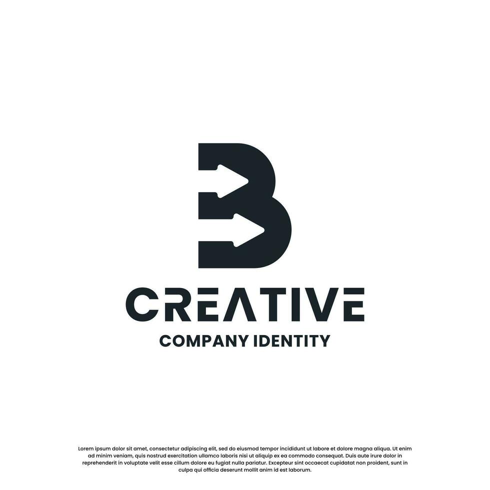 brief b met omhoog pijl combinatie logo ontwerp inspiratie vector