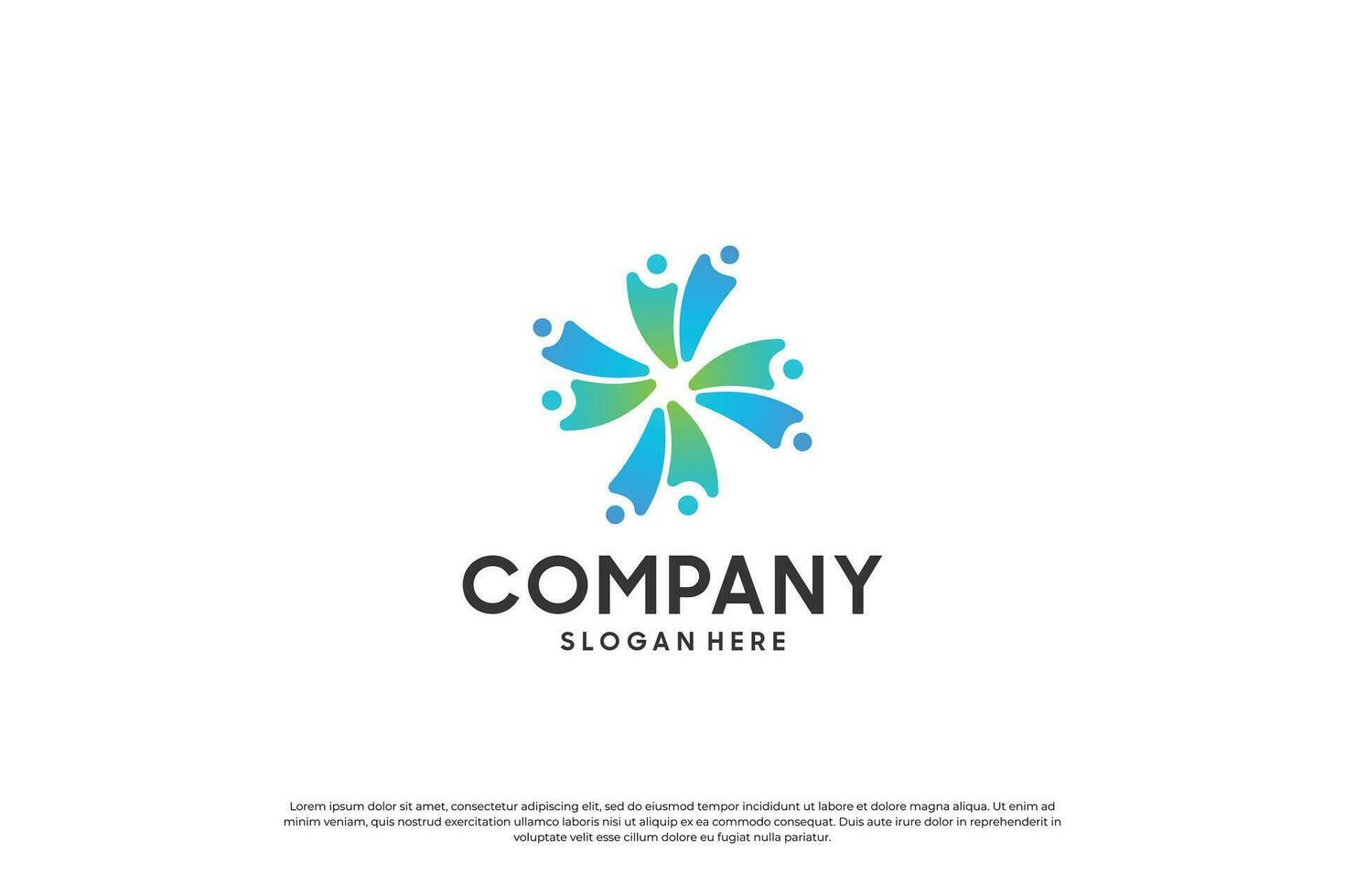 creatief kleurrijk menselijk eenheid logo ontwerp. vector