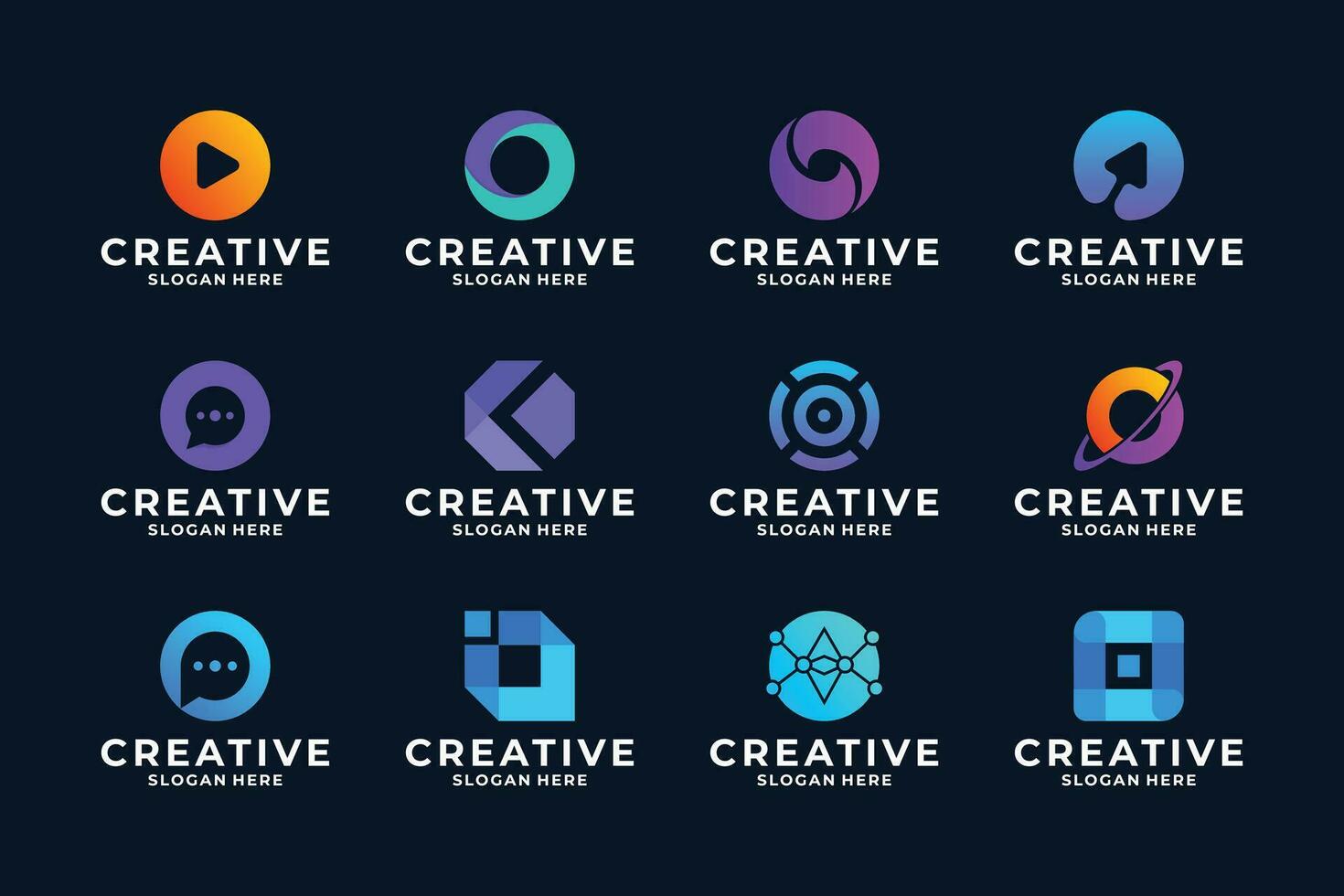 reeks van creatief brief O logo ontwerp inspiratie. vector