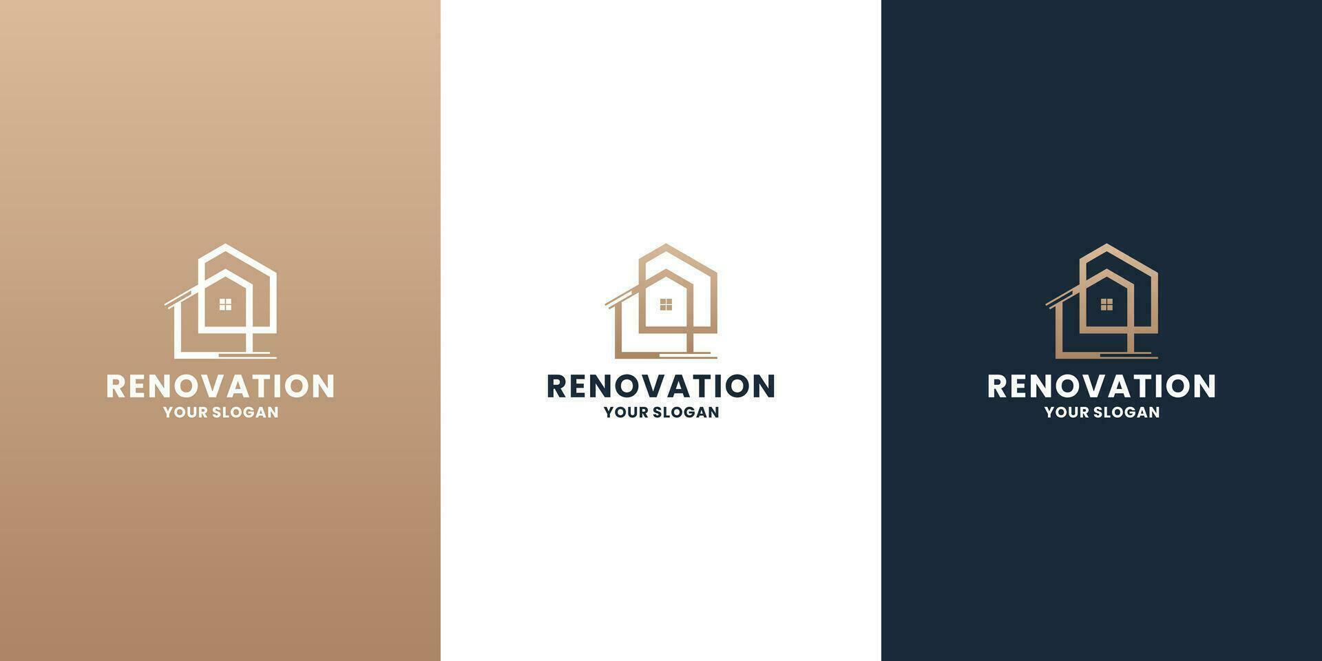 huis vernieuwing logo ontwerp. echt landgoed vernieuwing, eigendom, architect logo. vector