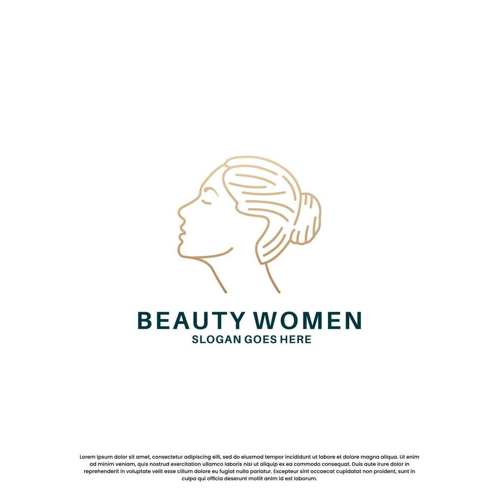 luxe schoonheid salon en spa logo ontwerp inspiratie vector