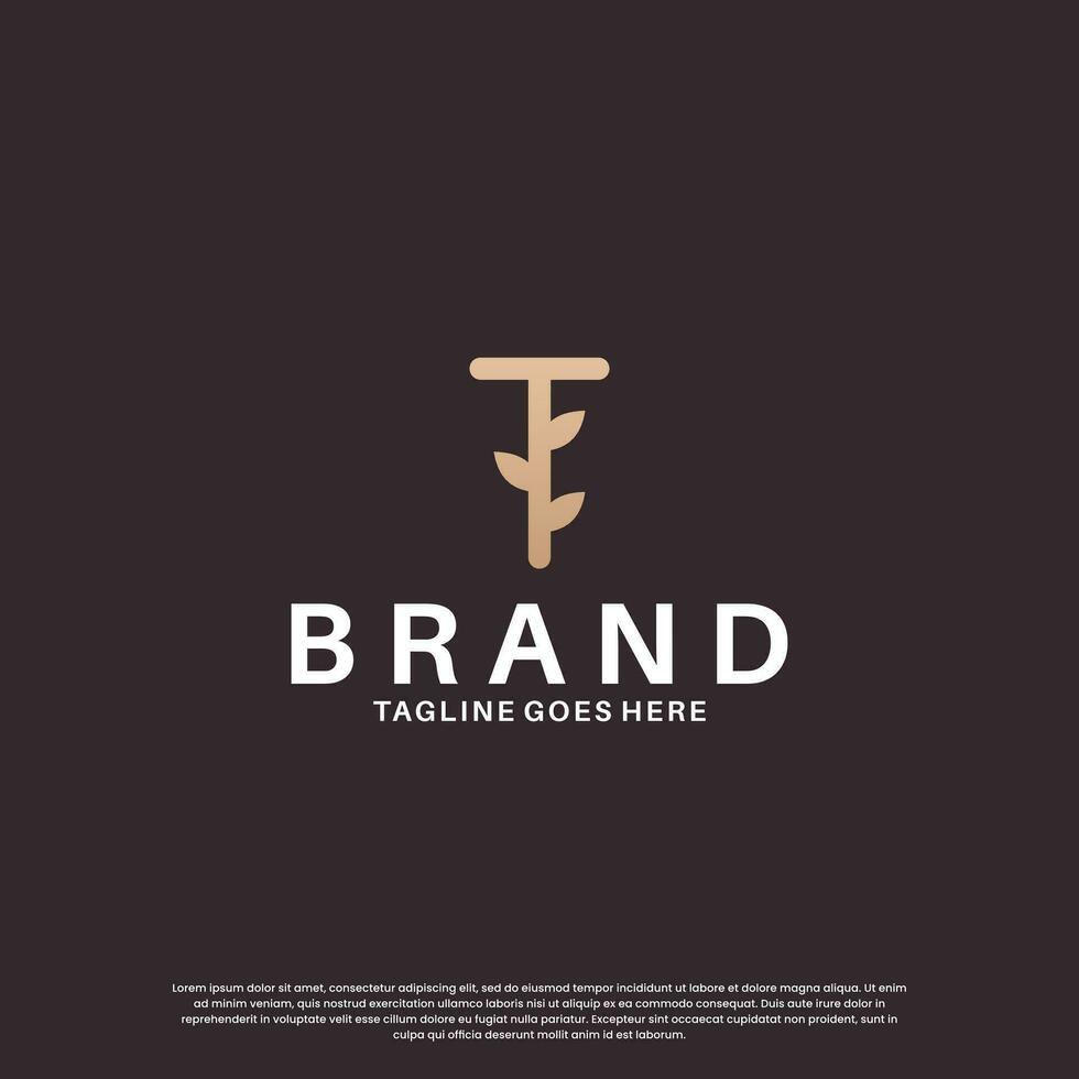 schoonheid brief t logo ontwerp combineren met blad vector