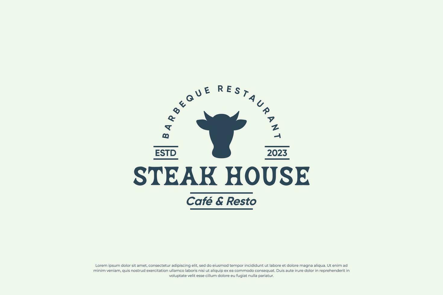 retro steak, barbecue, rundvlees logo ontwerp. ontwerp insigne voor premie voedsel. vector