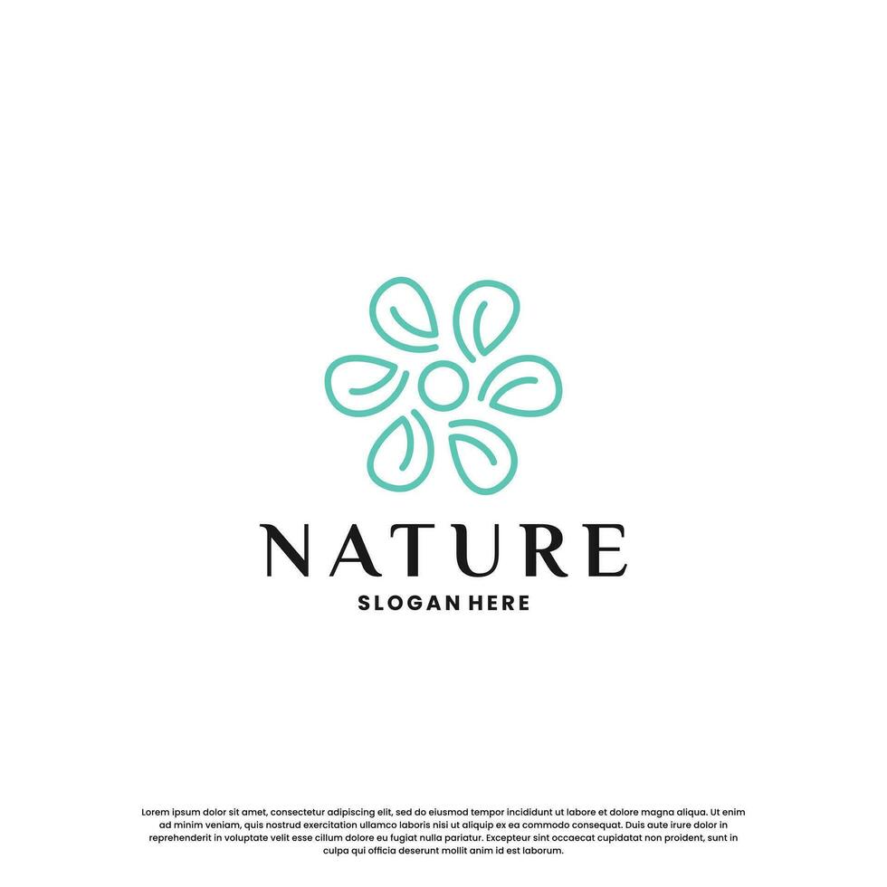 schoonheid natuur logo ontwerp met bloem en fabriek element. vector