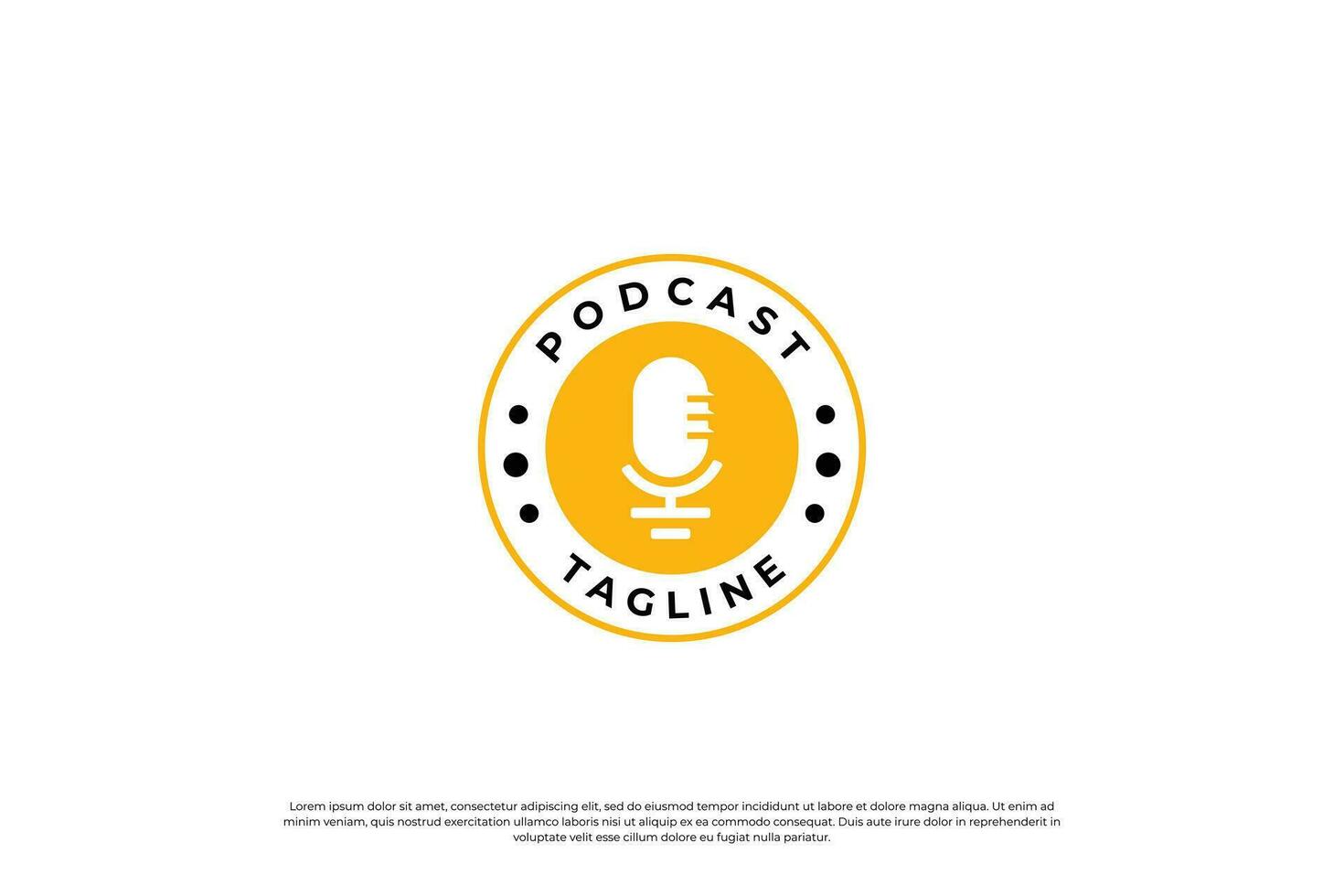 wijnoogst podcast insigne, embleem, etiket logo ontwerp. vector
