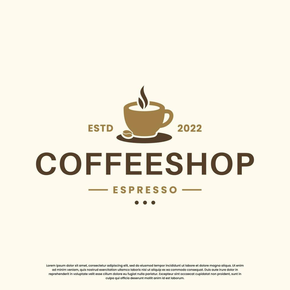 wijnoogst koffie logo ontwerp. retro koffie winkel logo. vector