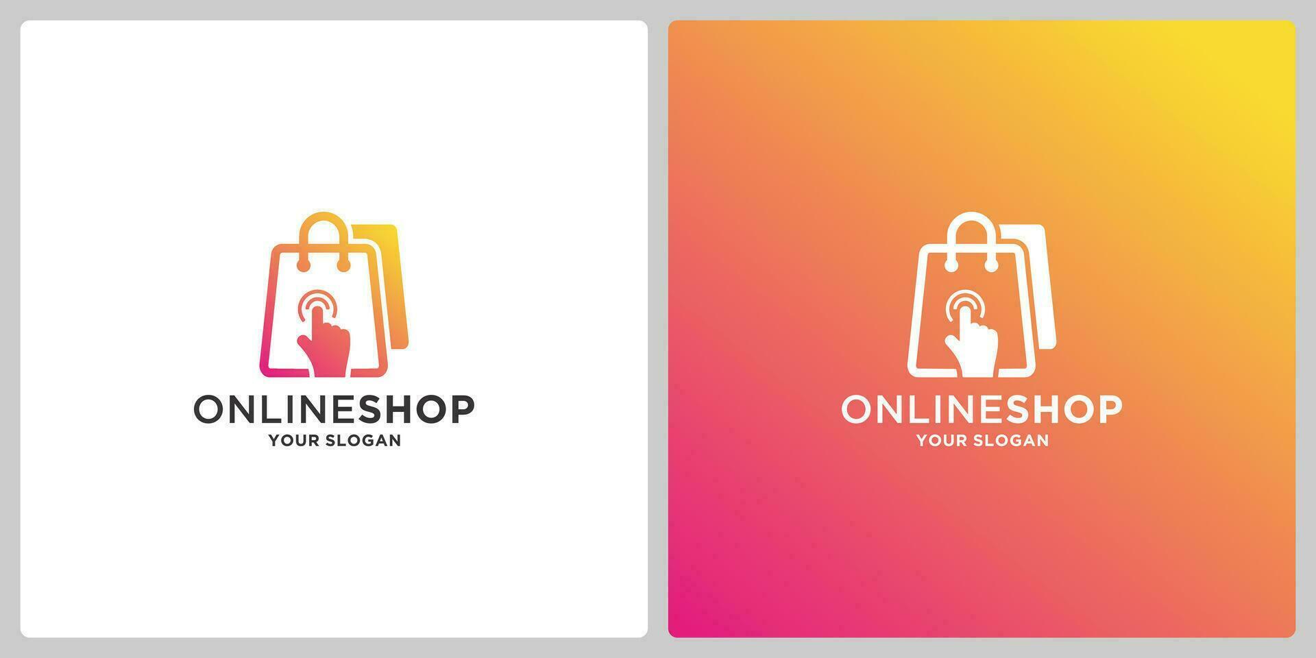 modern online winkel Klik logo ontwerp met helling kleur vector
