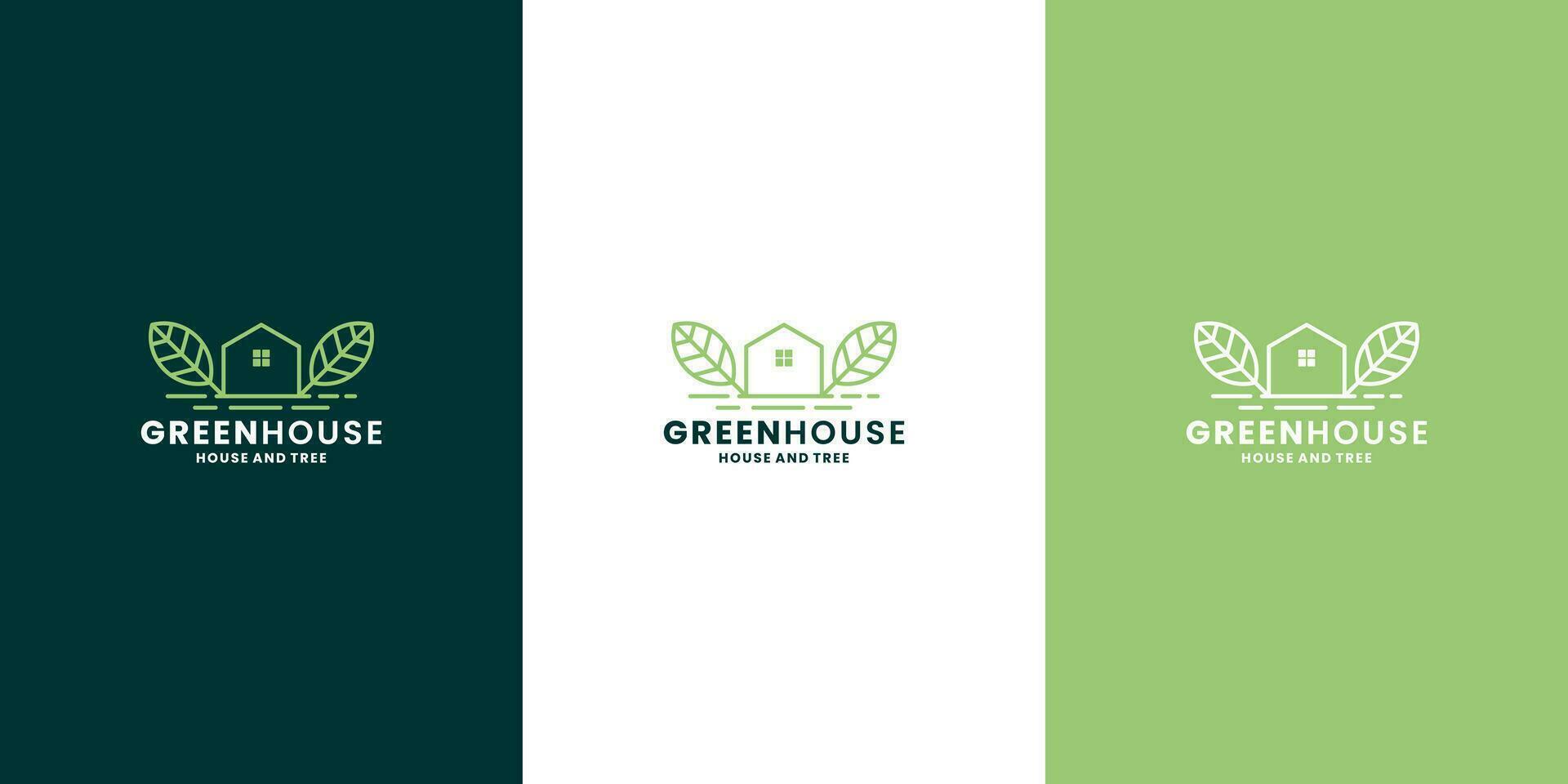 modern groen huis logo ontwerp inspiratie vector