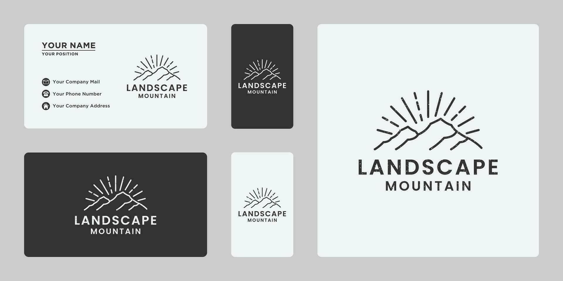 retro landschap berg logo ontwerp sjabloon vector