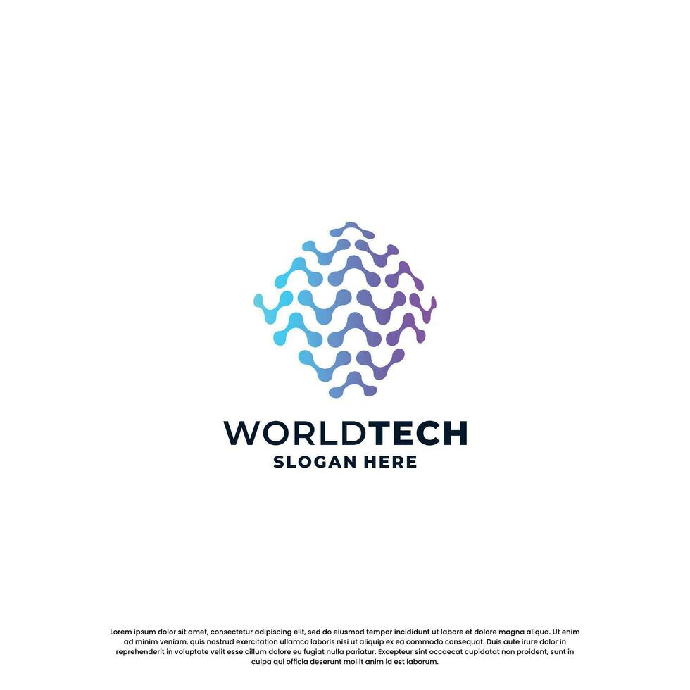 modern technologie logo ontwerp inspiratie vector