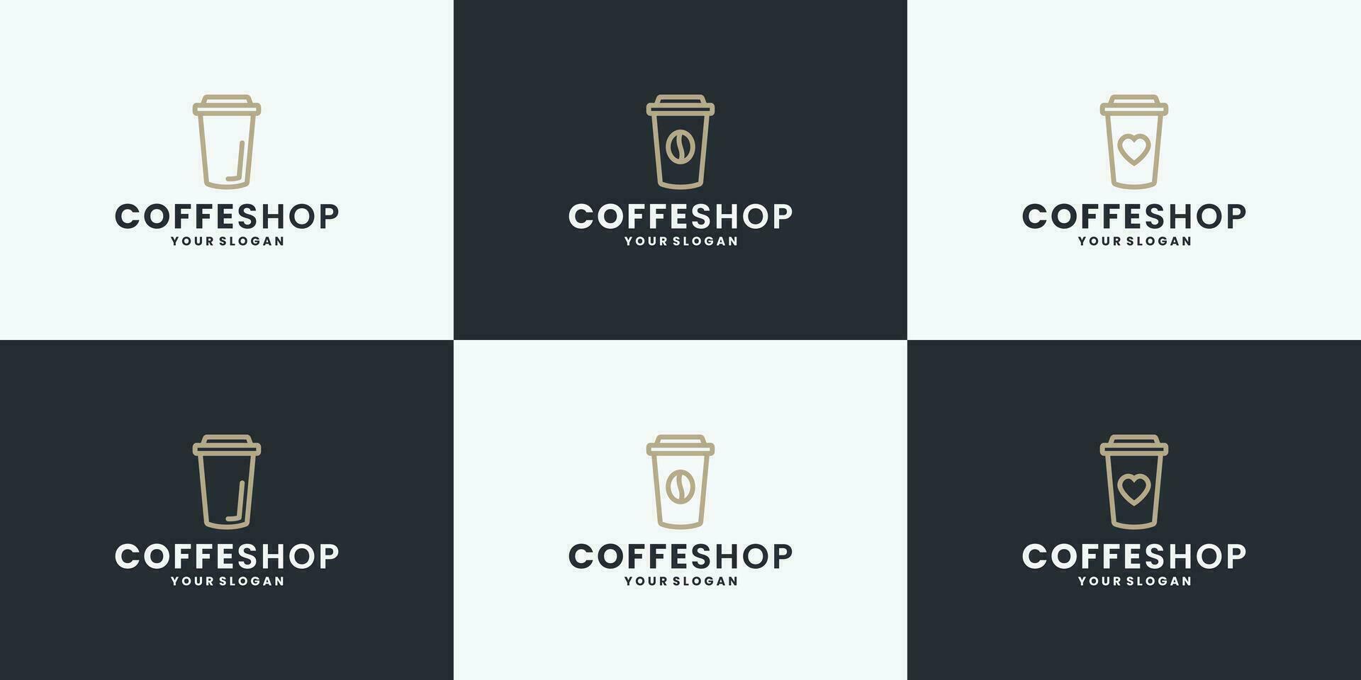 koffie winkel logo ontwerp collecties vector