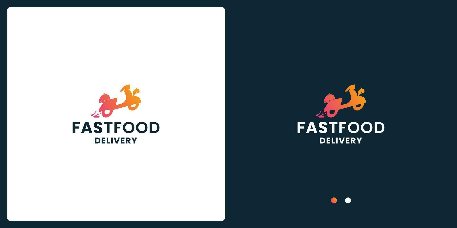 snel levering logo ontwerp voor restaurant , online voedsel met helling kleur vector