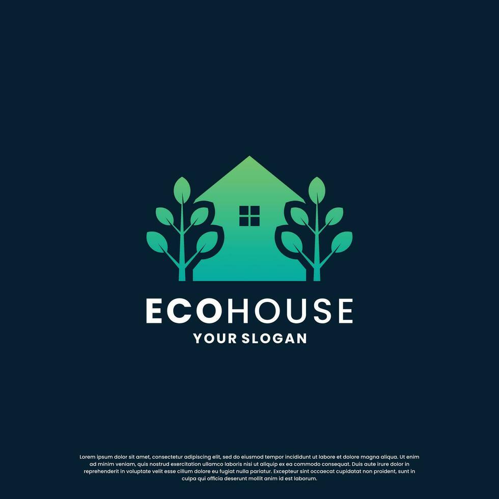 eco huis logo ontwerp. modern groen huis logo voor uw bedrijf vector