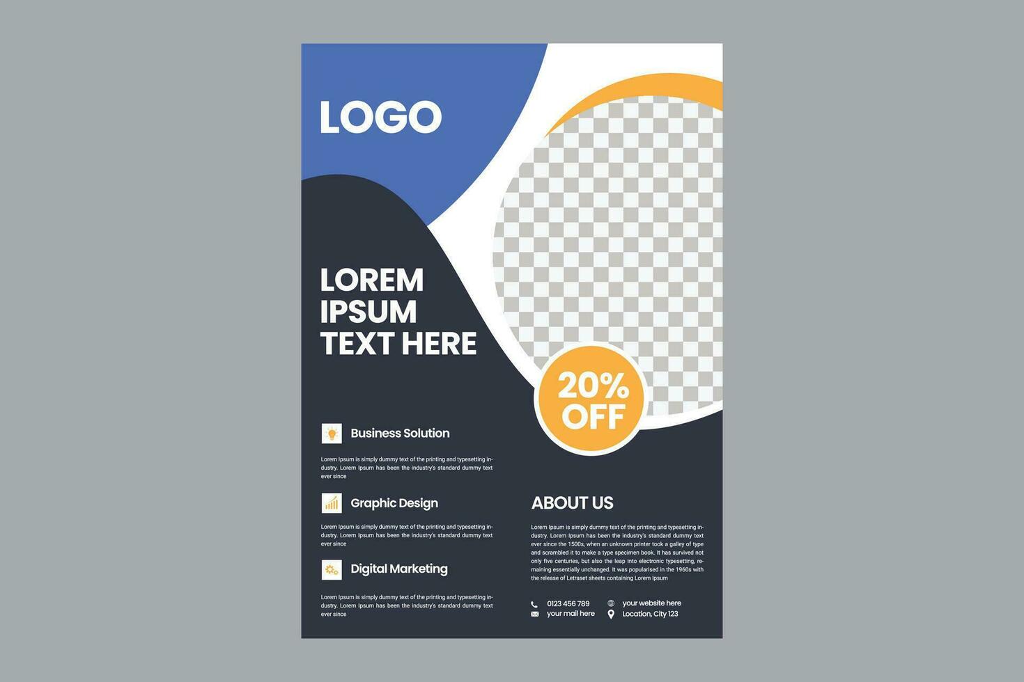 corporate business flyer poster pamflet brochure cover ontwerp lay-out achtergrond, twee kleuren schema, vector sjabloon in a4-formaat - vector