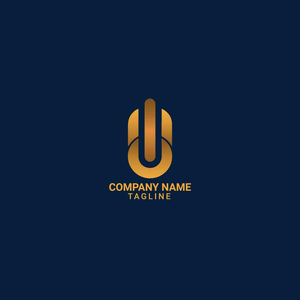 u brief logo ontwerp vector