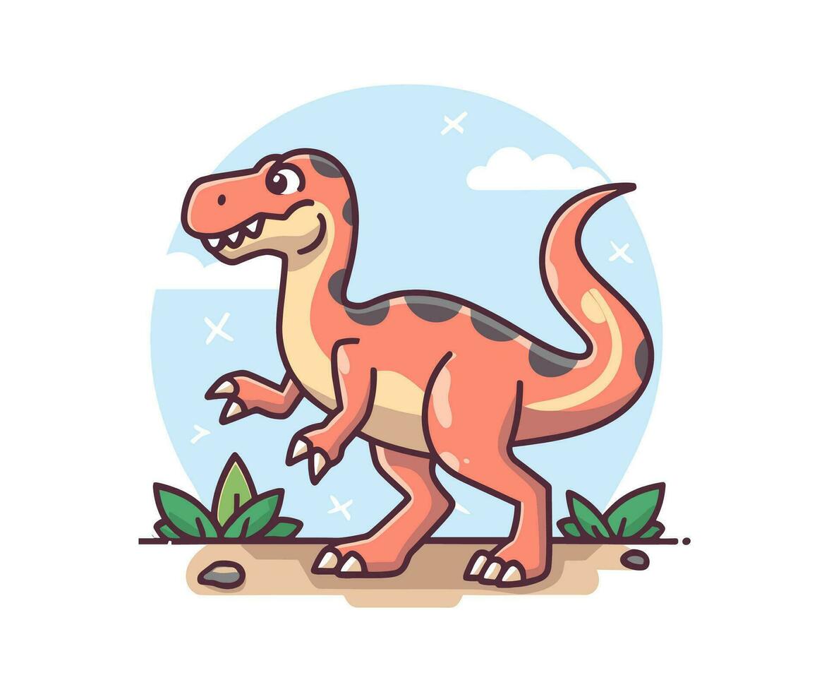 vector schattig dinosaurus illustratie, tekenfilm vlak geïsoleerd