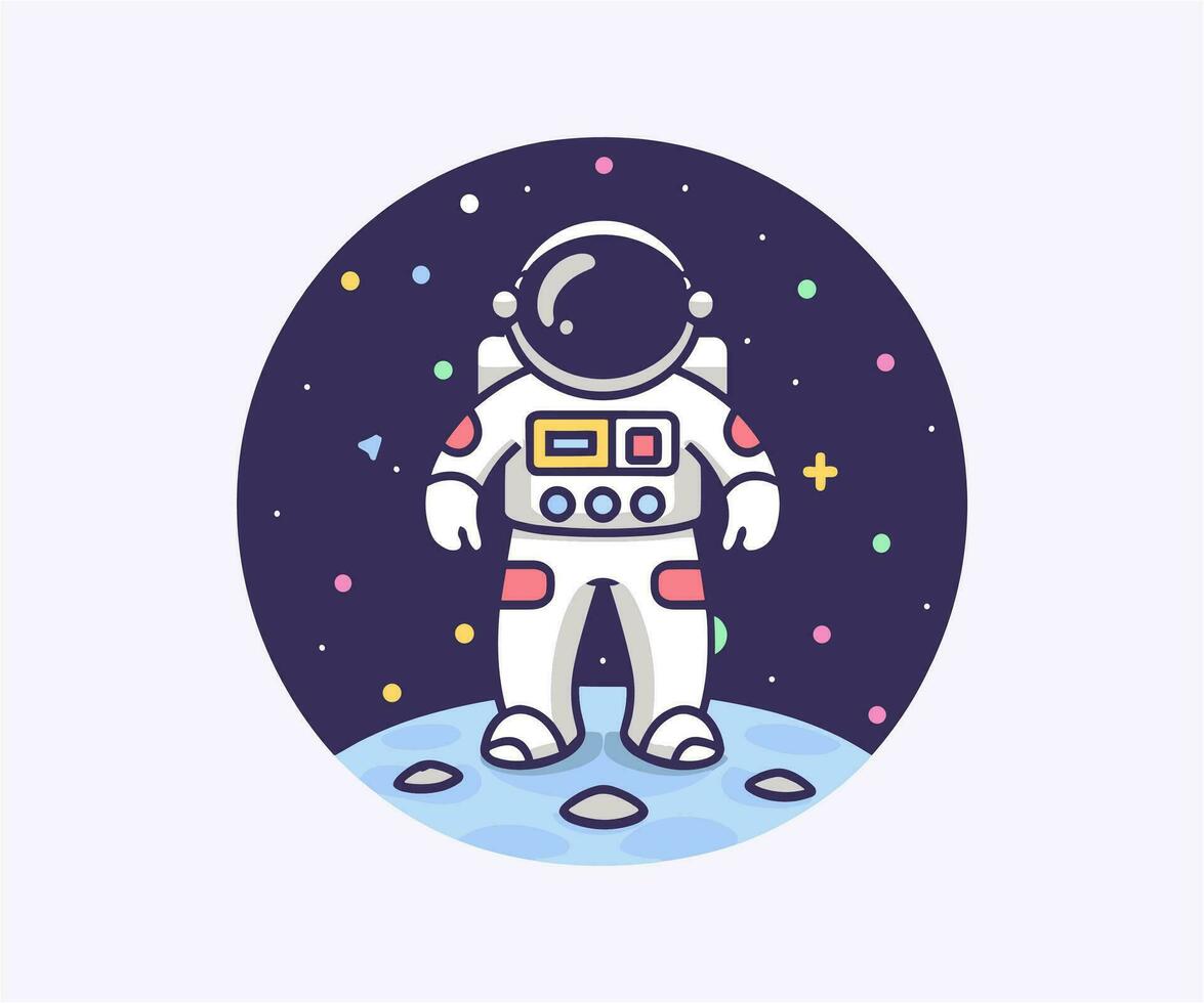 vector schattig astronaut illustratie, tekenfilm vlak geïsoleerd