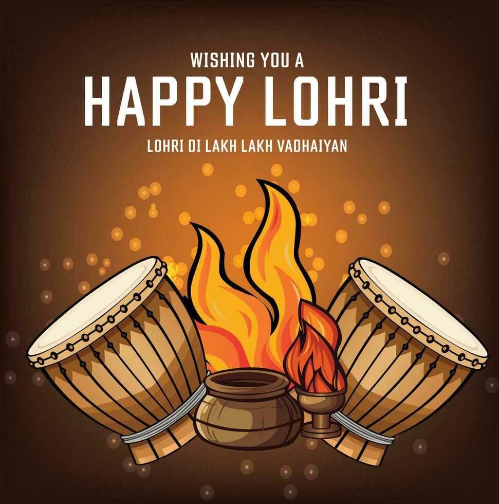 lohri festival post illustratie vector