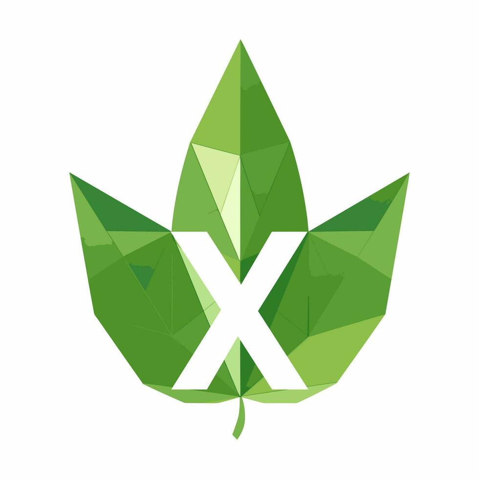 ai gegenereerd duurzame garderobe stilist vlak groen eerste logo idee. milieu verantwoordelijkheid. brieven binnen blad vorm geven aan. groen bladvormig veelhoek vector