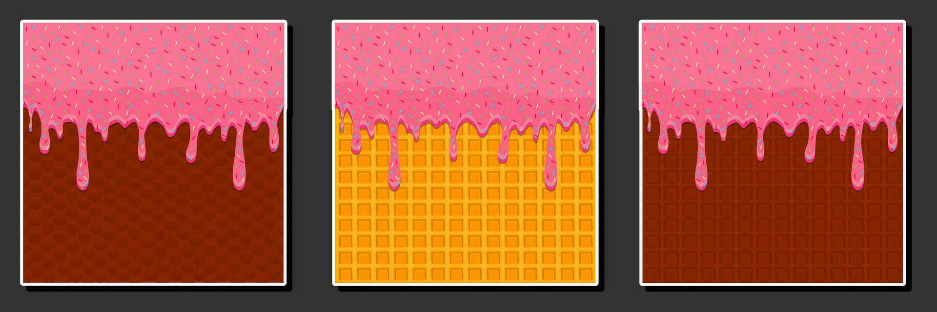 illustratie Aan thema kleverig siroop Aan wafel met cel, toetje smakelijk koekje vector