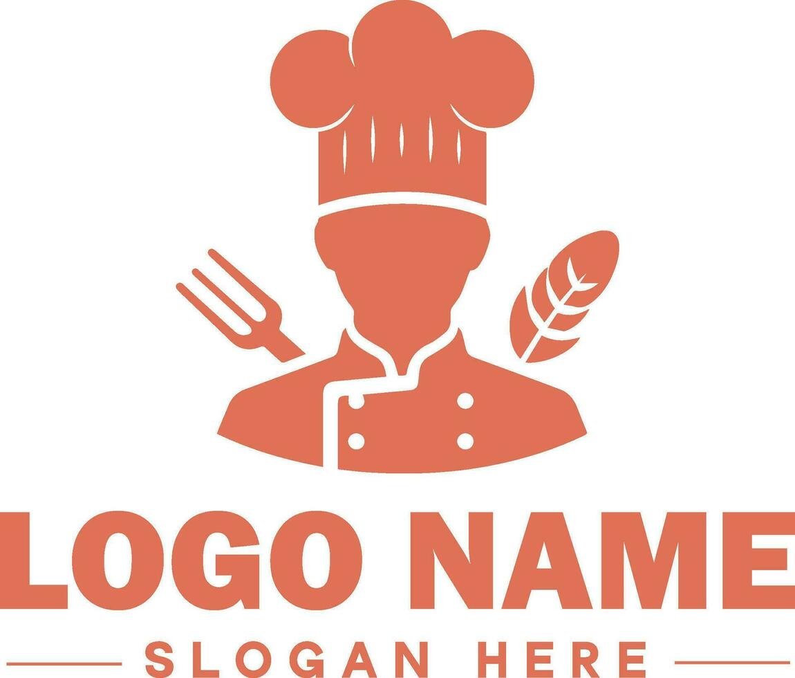 restaurant logo, bar, koffie winkel, barbecue, bakkerij, cafe, voedsel logo en icoon symbool schoon vlak modern minimalistische bedrijf logo ontwerp bewerkbare vector